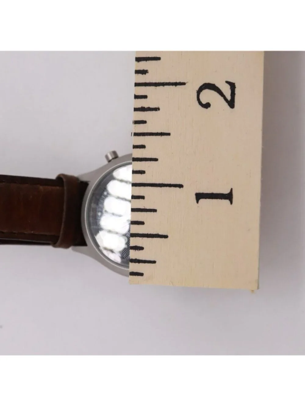 Eddie Bauer Light Up Field Men's Watch Perforated Dial Leather 1215 42102